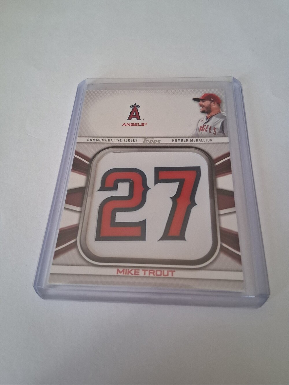 2022 Topps Series 1 Mike Trout Commemorative Jersey Number Medallion #JNM-MT